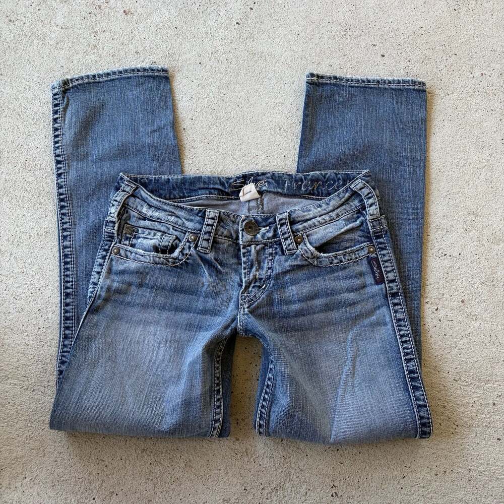 Silver Jeans Co. Low Rise Frances Capri Blue Denim W25